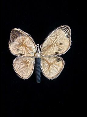 Vintage Butterfly Brooch Handmade - West Germany 1960s - 1970s